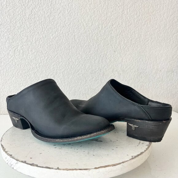 Lane boots Shoes - Lane Plain Jane Mule Womens 9 Black Cowboy Boots Short Western Cowgirl Slip Ons